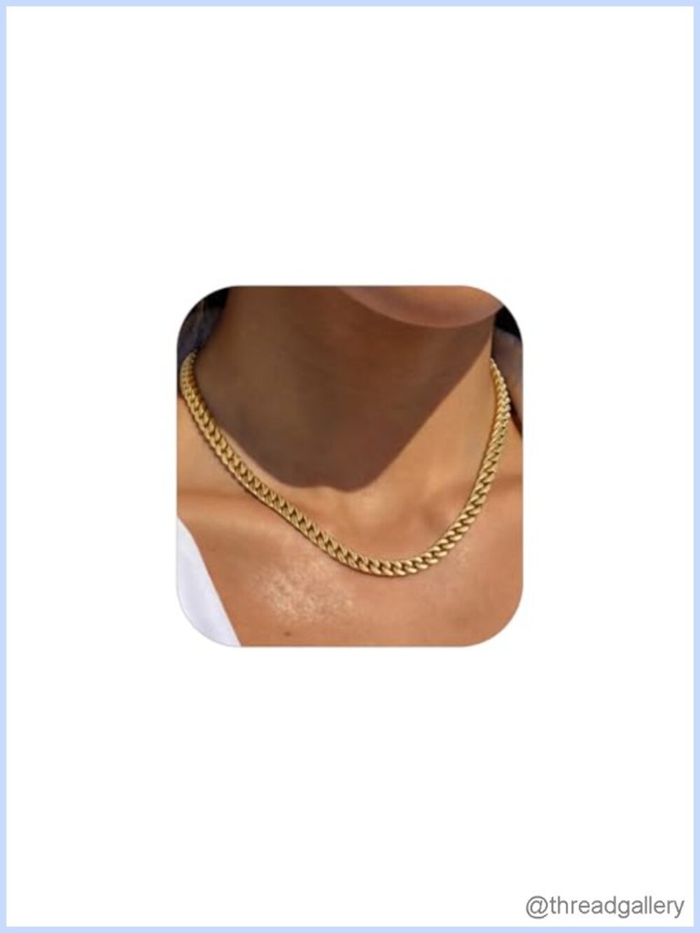 Cuban Link Chain Necklace 5mm Gold Plated Stainless Steel Hip Hop Unisex Gift